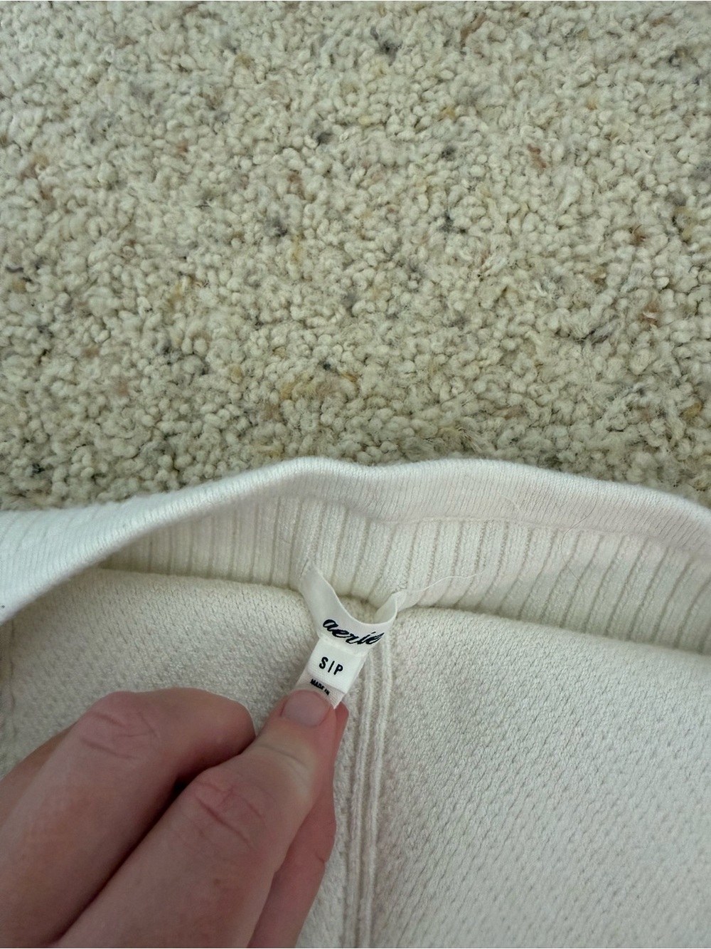 Cream Strapless Ribbed Knit top - Picture 2 of 2